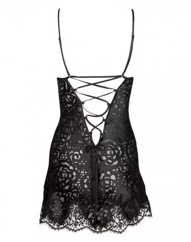 Babydoll Lise Charmel Dressing Floral (Noir) 3 Babydoll Lise Charmel Dressing Floral (Noir) – Image 3