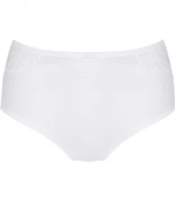 Culotte Maxi Taille Haute Triumph Modern Lace+Cotton (Blanc) -Sous-vetement Soldes Boutique culotte maxi taille haute triumph modern lacecotton blanc 2