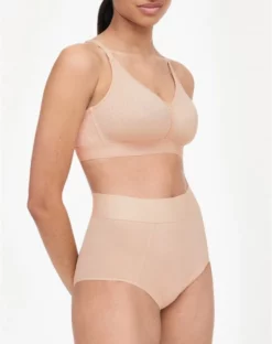 Culotte Taille Haute Chantelle Smooth Lines (Beige Doré) -Sous-vetement Soldes Boutique culotte taille haute chantelle smooth lines beige dore 2