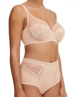 Culotte Taille Haute Chantelle True Lace (Beige Doré) -Sous-vetement Soldes Boutique culotte taille haute chantelle true lace beige dore 2