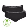 Hipsters (Lot De 2) Coton Bio Sloggi GO Ribbed (Noir)