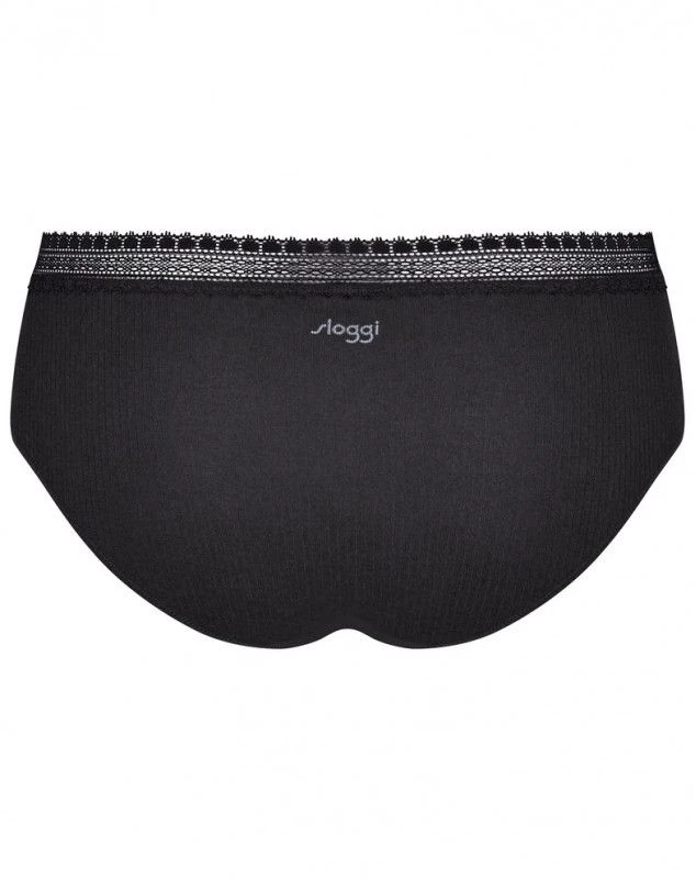 Hipsters (Lot De 2) Coton Bio Sloggi GO Ribbed (Noir) 5 Hipsters (Lot De 2) Coton Bio Sloggi GO Ribbed (Noir) – Image 5