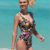 Maillot De Bain Une Pièce Bonnets Profonds Antigel La Muse En Fleurs (Bouquet Radieux)