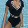 Maillot De Bain Une Pièce Nageur Sporty Energie Nautique (Encre Nautique)