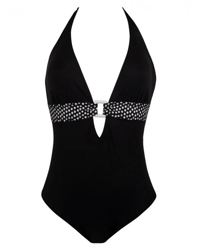 Maillot De Bain Une Pièce Tour De Cou Antigel La Muse Dolce Vita (Pois Noir) 2 Maillot De Bain Une Pièce Tour De Cou Antigel La Muse Dolce Vita (Pois Noir) – Image 2