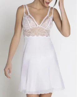 Nuisette Charme Lise Charmel Féérie Couture (Blanc) -Sous-vetement Soldes Boutique nuisette charme lise charmel feerie couture blanc 2