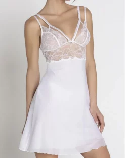 Nuisette Charme Lise Charmel Féérie Couture (Blanc) -Sous-vetement Soldes Boutique nuisette charme lise charmel feerie couture blanc 3