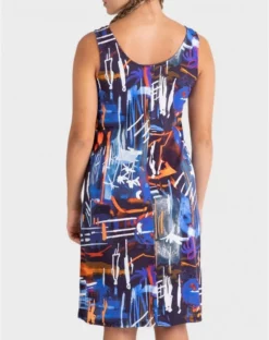 Robe De Plage Sans Manche Bleu Imprimé Massana 5 Robe De Plage Sans Manche Bleu Imprimé Massana -Sous-vetement Soldes Boutique robe de plage sans manche bleu imprime massana 2