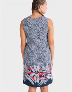 Robe De Plage Sans Manche Bleu/Rouge Imprimé Massana -Sous-vetement Soldes Boutique robe de plage sans manche bleurouge imprime massana 2