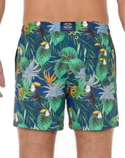 Short De Bain HOM Toucan (Imprimé Marine) -Sous-vetement Soldes Boutique short de bain hom toucan imprime marine 2