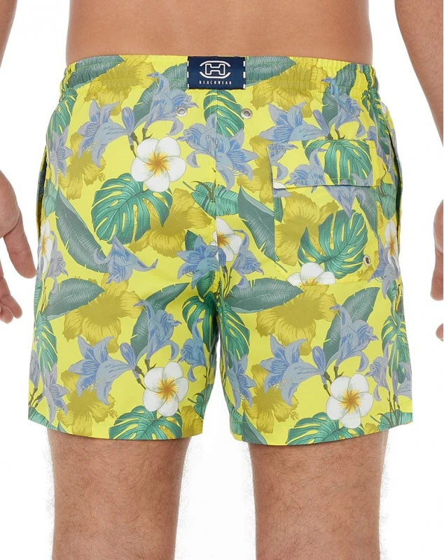 Short De Bain HOM Tropicana (Imprimé Jaune) 2 Short De Bain HOM Tropicana (Imprimé Jaune) – Image 2