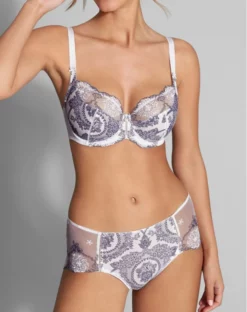 Shorty Empreinte Lilly Rose (Bleu De Jouy) -Sous-vetement Soldes Boutique shorty empreinte lilly rose bleu de jouy 3