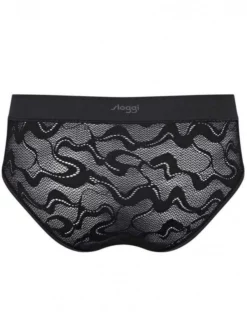 Slip Midi Sloggi GO Allround Lace (Noir) 7 Slip Midi Sloggi GO Allround Lace (Noir) -Sous-vetement Soldes Boutique slip midi sloggi go allround lace noir 3