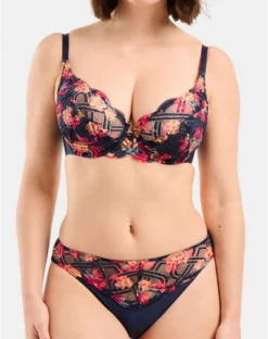 Slip Sans Complexe Elise Fantaisy (Imprimé Fleurs Bleu Marine) -Sous-vetement Soldes Boutique slip sans complexe elise fantaisy imprime fleurs bleu marine 3