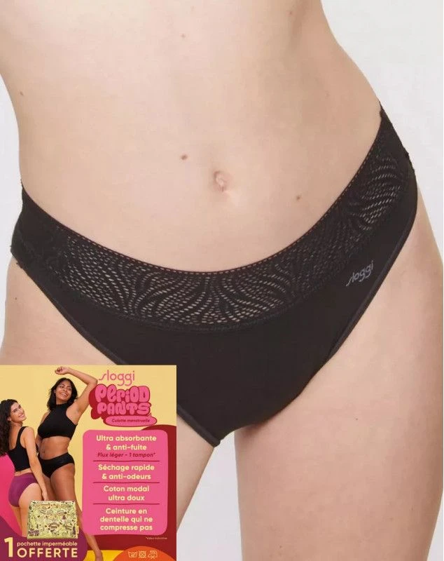 Slip Tai Menstruel Light Sloggi Period Pants (Noir) 1 Slip Tai Menstruel Light Sloggi Period Pants (Noir)