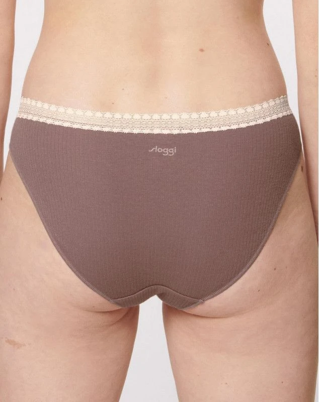 Slips Taï (Lot De 2) Coton Bio Sloggi GO Ribbed (Angora) 3 Slips Taï (Lot De 2) Coton Bio Sloggi GO Ribbed (Angora) – Image 3