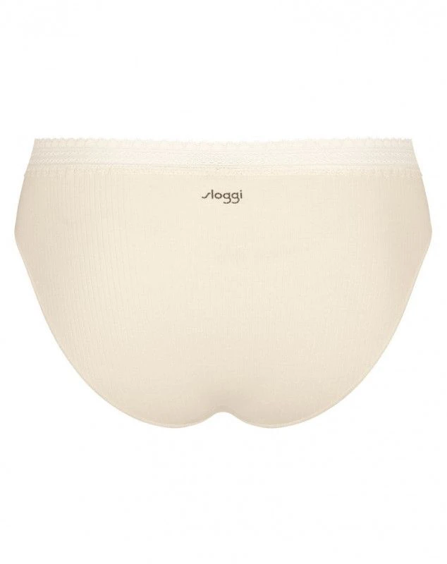 Slips Taï (Lot De 2) Coton Bio Sloggi GO Ribbed (Angora) 6 Slips Taï (Lot De 2) Coton Bio Sloggi GO Ribbed (Angora) – Image 6