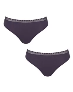 Slips Tai (Lot De 2) Coton Bio Sloggi GO Ribbed (Blueberry)