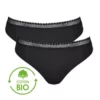Slips Tai (Lot De 2) Coton Bio Sloggi GO Ribbed (Noir)