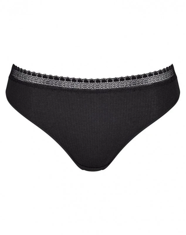 Slips Tai (Lot De 2) Coton Bio Sloggi GO Ribbed (Noir) 5 Slips Tai (Lot De 2) Coton Bio Sloggi GO Ribbed (Noir) – Image 5