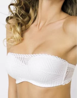 Soutien-gorge Bandeau Bretelles Amovibles Antigel Tressage Graphic (Tressage Blanc)