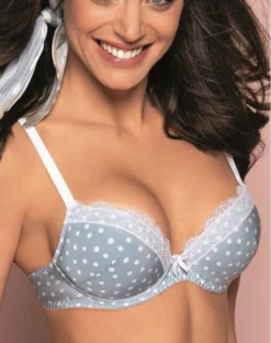 Soutien-gorge Coque Antigel Pois Sixties (Bleu Sterling)