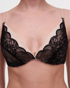 Soutien-gorge Coque Plongeant Chantelle Midnight Flowers (Noir)