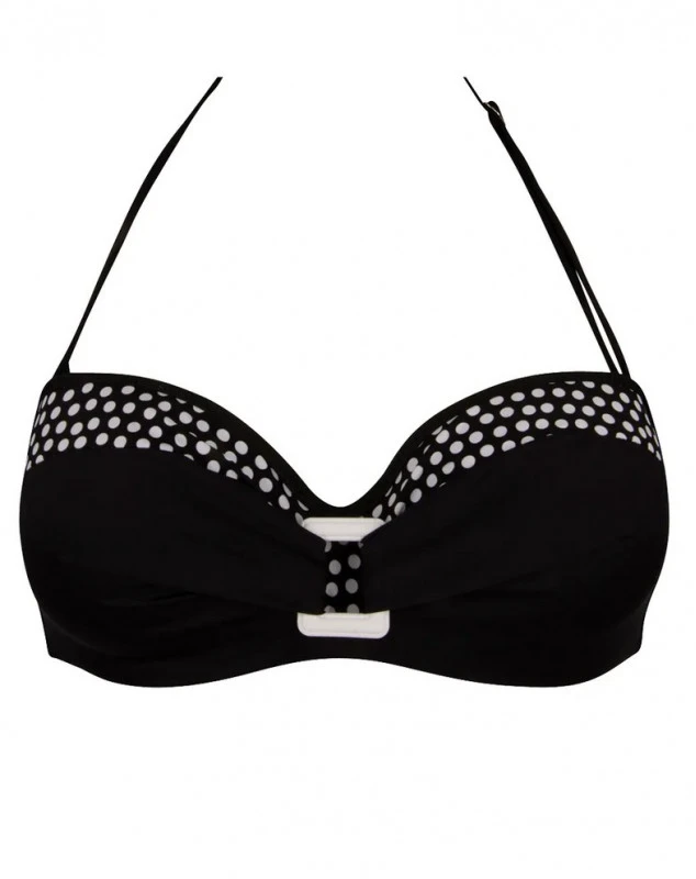 Soutien-gorge De Bain Bandeau à Coques Antigel La Muse Dolce Vita (Pois Noir) 3 Soutien-gorge De Bain Bandeau à Coques Antigel La Muse Dolce Vita (Pois Noir) – Image 3
