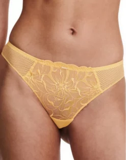 Tanga Chantelle Fleurs (Jaune Soleil)