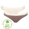 Tangas (Lot De 2) Coton Bio Sloggi GO Ribbed (Angora)