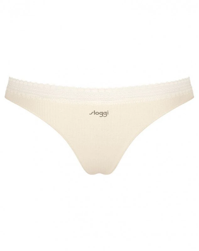 Tangas (Lot De 2) Coton Bio Sloggi GO Ribbed (Angora) 5 Tangas (Lot De 2) Coton Bio Sloggi GO Ribbed (Angora) – Image 5