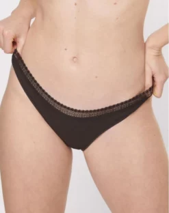 Tangas (Lot De 2) Coton Bio Sloggi GO Ribbed (Noir) -Sous-vetement Soldes Boutique tangas lot de 2 coton bio sloggi go ribbed noir 2