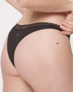 Tangas (Lot De 2) Coton Bio Sloggi GO Ribbed (Noir) -Sous-vetement Soldes Boutique tangas lot de 2 coton bio sloggi go ribbed noir 4